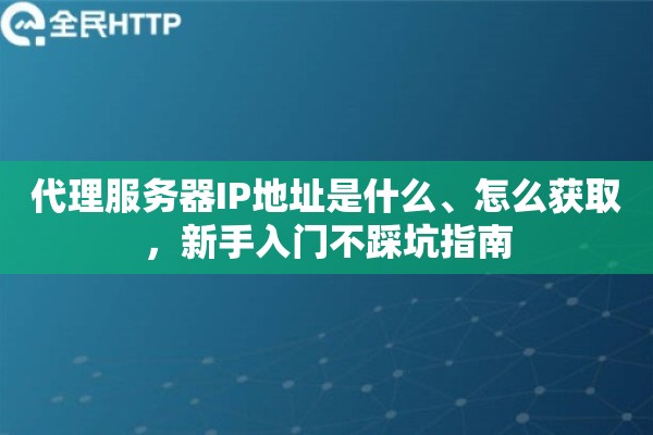 代理服务器IP地址是什么、怎么获取，新手入门不踩坑指南