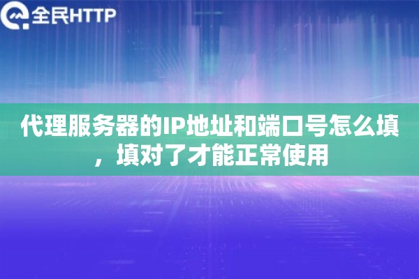 代理服务器的IP地址和端口号怎么填，填对了才能正常使用