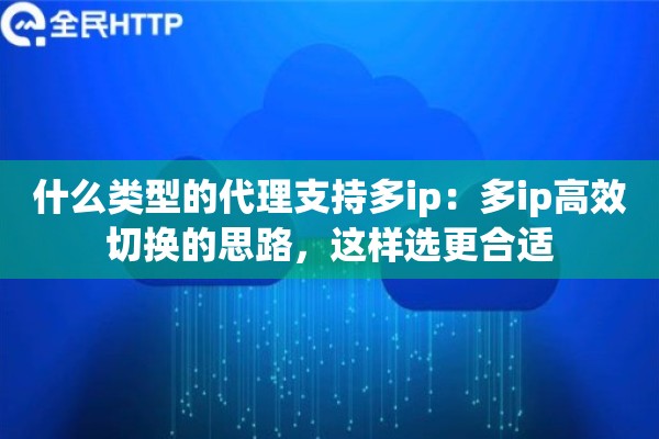 什么类型的代理支持多ip：多ip高效切换的思路，这样选更合适