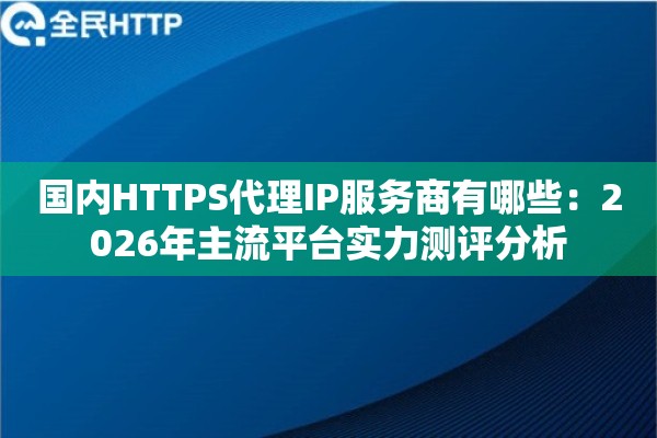 国内HTTPS代理IP服务商有哪些:2026年主流平台实力测评分析 国内HTTPS代理IP服务商有哪些:2026年主流平台实力测评分析