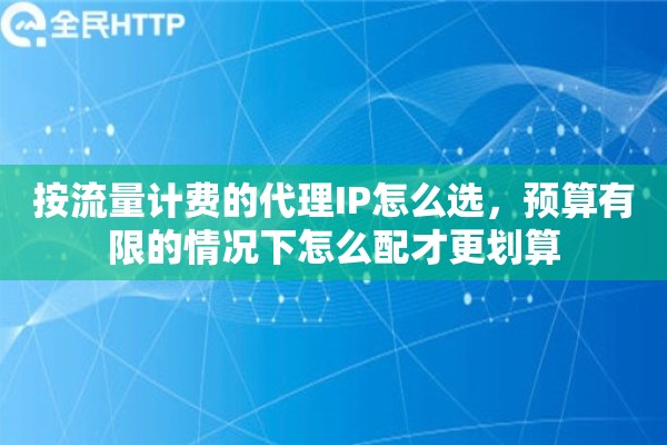 按流量计费的代理IP怎么选，预算有限的情况下怎么配才更划算