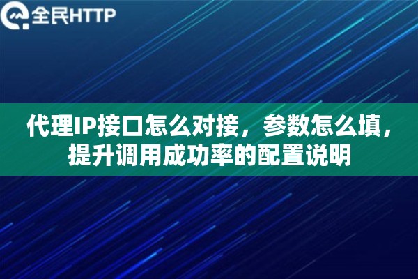 代理IP接口怎么对接，参数怎么填，提升调用成功率的配置说明