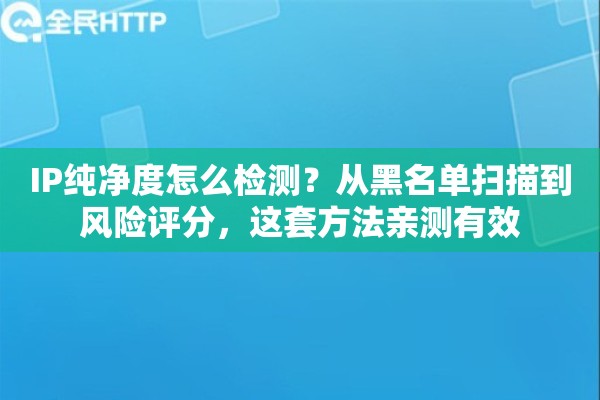 IP纯净度怎么检测？从黑名单扫描到风险评分，这套方法亲测有效