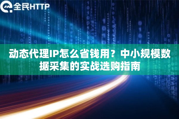 动态代理IP怎么省钱用？中小规模数据采集的实战选购指南