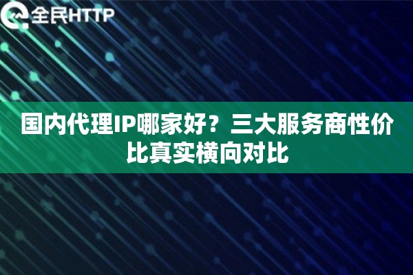 国内代理IP哪家好？三大服务商性价比真实横向对比