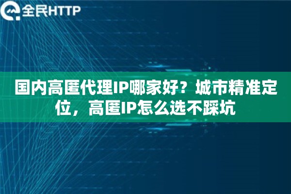 国内高匿代理IP哪家好?城市精准定位,高匿IP怎么选不踩坑 国内高匿代理IP哪家好?城市精准定位,高匿IP怎么选不踩坑