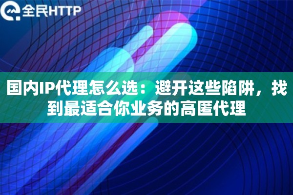 国内IP代理怎么选：避开这些陷阱，找到最适合你业务的高匿代理