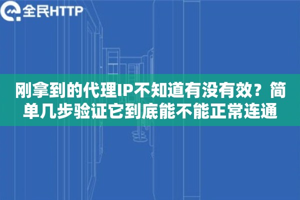 刚拿到的代理IP不知道有没有效？简单几步验证它到底能不能正常连通