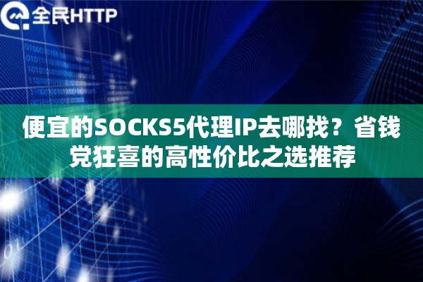 便宜的SOCKS5代理IP去哪找？省钱党狂喜的高性价比之选推荐