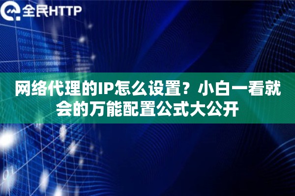 网络代理的IP怎么设置？小白一看就会的万能配置公式大公开