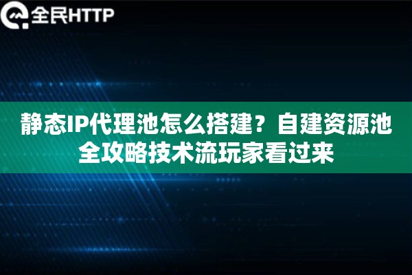 静态IP代理池怎么搭建？自建资源池全攻略技术流玩家看过来