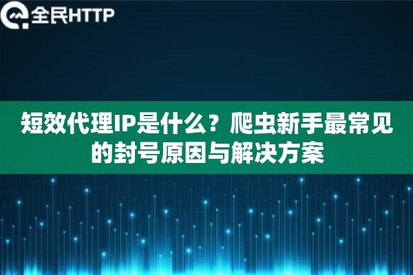 短效代理IP是什么？爬虫新手最常见的封号原因与解决方案