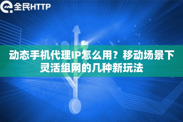 动态手机代理IP怎么用？移动场景下灵活组网的几种新玩法