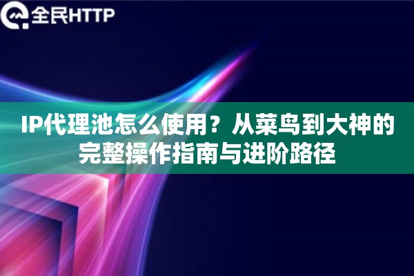 IP代理池怎么使用?从菜鸟到大神的完整操作指南与进阶路径 IP代理池怎么使用?从菜鸟到大神的完整操作指南与进阶路径