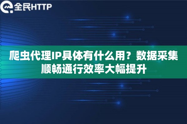 爬虫代理IP具体有什么用？数据采集顺畅通行效率大幅提升