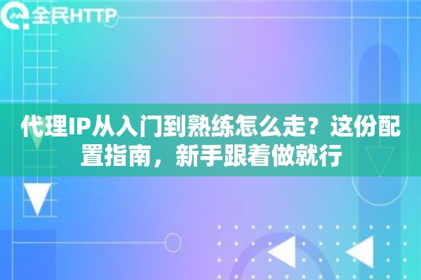 代理IP从入门到熟练怎么走？这份配置指南，新手跟着做就行