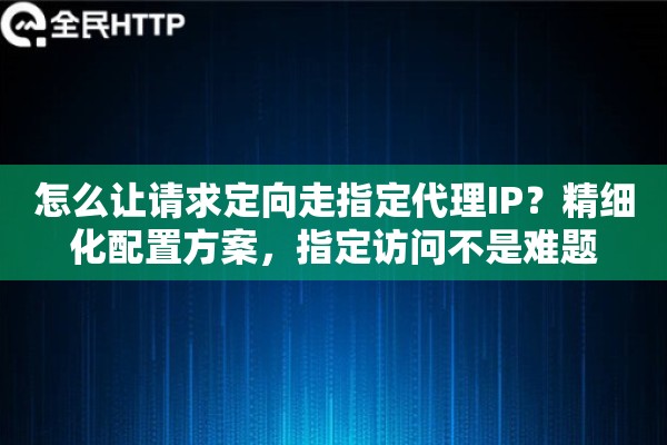 怎么让请求定向走指定代理IP？精细化配置方案，指定访问不是难题