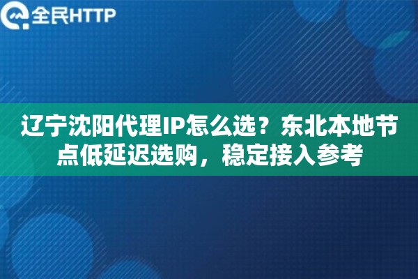 辽宁沈阳代理IP怎么选？东北本地节点低延迟选购，稳定接入参考