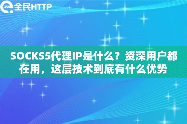 SOCKS5代理IP是什么？资深用户都在用，这层技术到底有什么优势