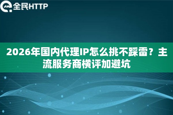 2026年国内代理IP怎么挑不踩雷？主流服务商横评加避坑