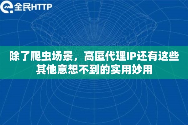 除了爬虫场景，高匿代理IP还有这些其他意想不到的实用妙用