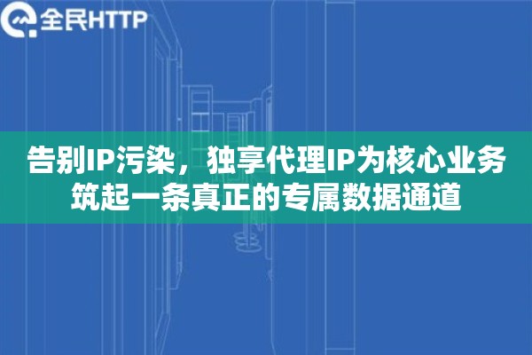 告别IP污染，独享代理IP为核心业务筑起一条真正的专属数据通道