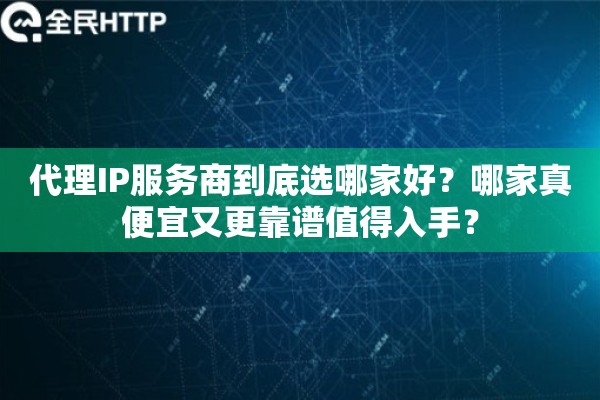 代理IP服务商到底选哪家好？哪家真便宜又更靠谱值得入手？