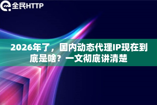 2026年了，国内动态代理IP现在到底是啥？一文彻底讲清楚