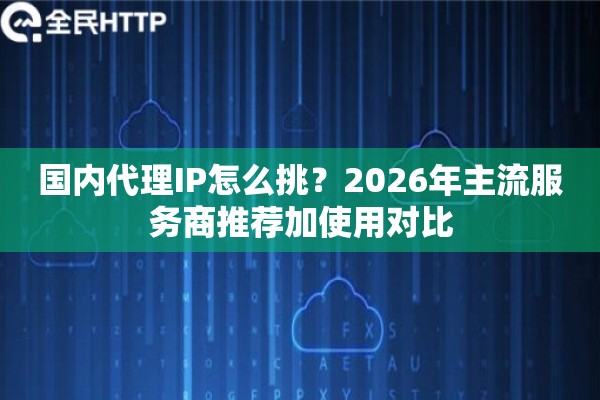 国内代理IP怎么挑？2026年主流服务商推荐加使用对比