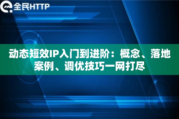 动态短效IP入门到进阶：概念、落地案例、调优技巧一网打尽