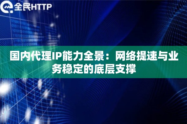 国内代理IP能力全景：网络提速与业务稳定的底层支撑