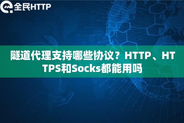 隧道代理支持哪些协议？HTTP、HTTPS和Socks都能用吗