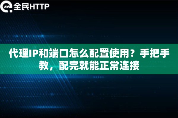 代理IP和端口怎么配置使用？手把手教，配完就能正常连接