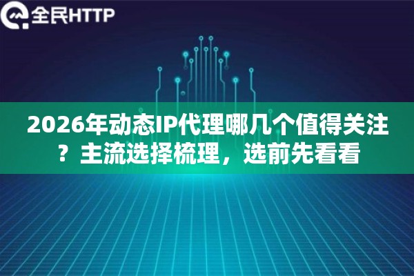 2026年动态IP代理哪几个值得关注？主流选择梳理，选前先看看
