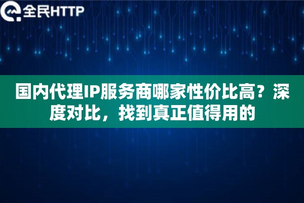 国内代理IP服务商哪家性价比高？深度对比，找到真正值得用的