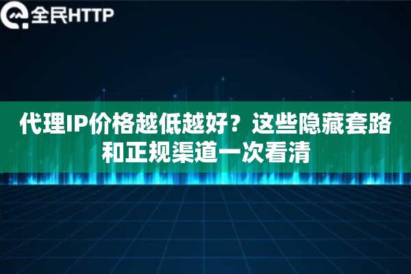 代理IP价格越低越好？这些隐藏套路和正规渠道一次看清