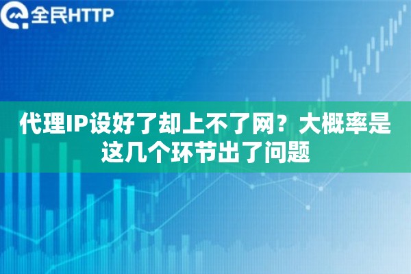 代理IP设好了却上不了网？大概率是这几个环节出了问题
