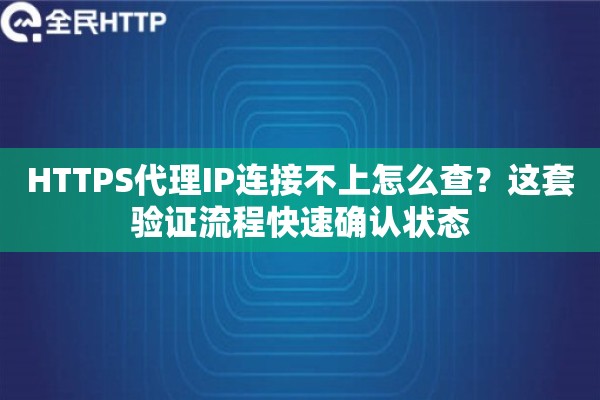 HTTPS代理IP连接不上怎么查？这套验证流程快速确认状态
