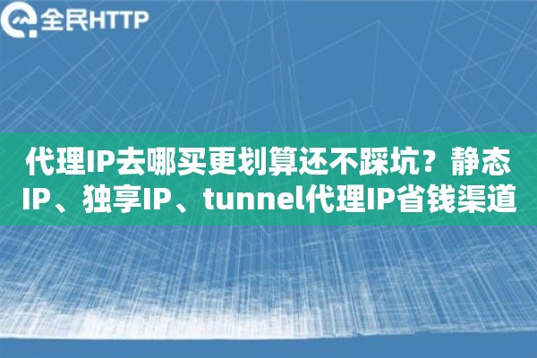 代理IP去哪买更划算还不踩坑？静态IP、独享IP、tunnel代理IP省钱渠道