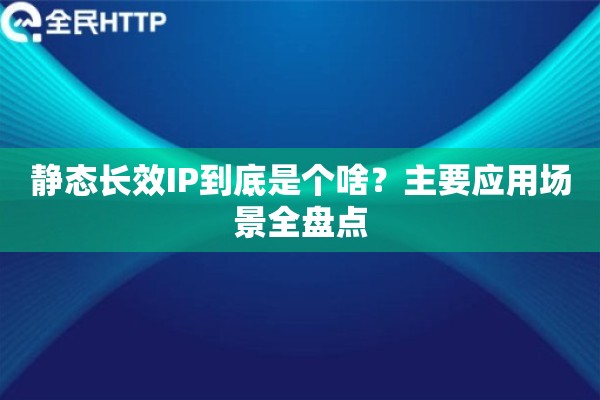 静态长效IP到底是个啥?主要应用场景全盘点 静态长效IP到底是个啥?主要应用场景全盘点