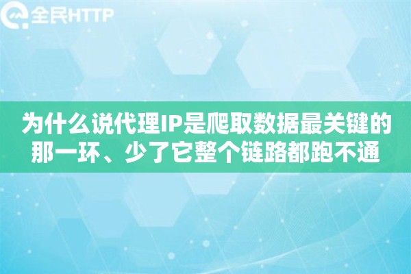 为什么说代理IP是爬取数据最关键的那一环、少了它整个链路都跑不通