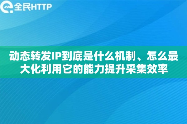动态转发IP到底是什么机制、怎么最大化利用它的能力提升采集效率