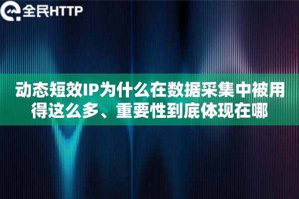 动态短效IP为什么在数据采集中被用得这么多、重要性到底体现在哪