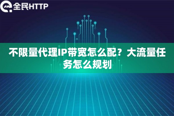 不限量代理IP带宽怎么配？大流量任务怎么规划