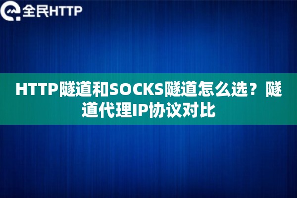 HTTP隧道和SOCKS隧道怎么选？隧道代理IP协议对比