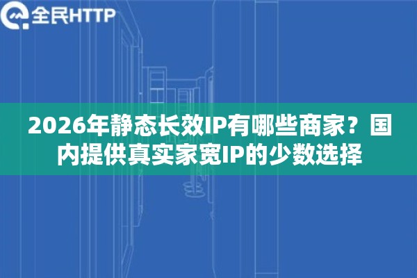 2026年静态长效IP有哪些商家？国内提供真实家宽IP的少数选择
