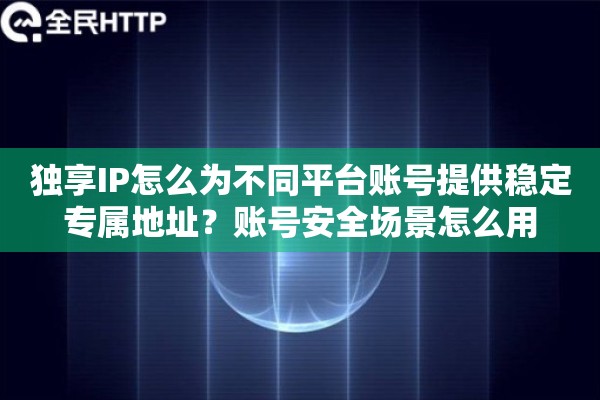 独享IP怎么为不同平台账号提供稳定专属地址？账号安全场景怎么用