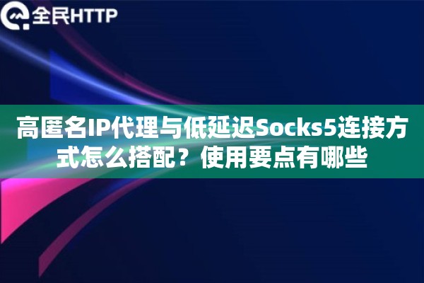 高匿名IP代理与低延迟Socks5连接方式怎么搭配？使用要点有哪些