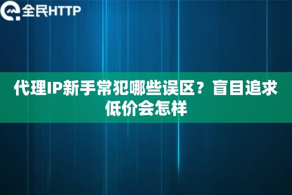 代理IP新手常犯哪些误区？盲目追求低价会怎样