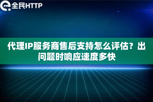 代理IP服务商售后支持怎么评估？出问题时响应速度多快